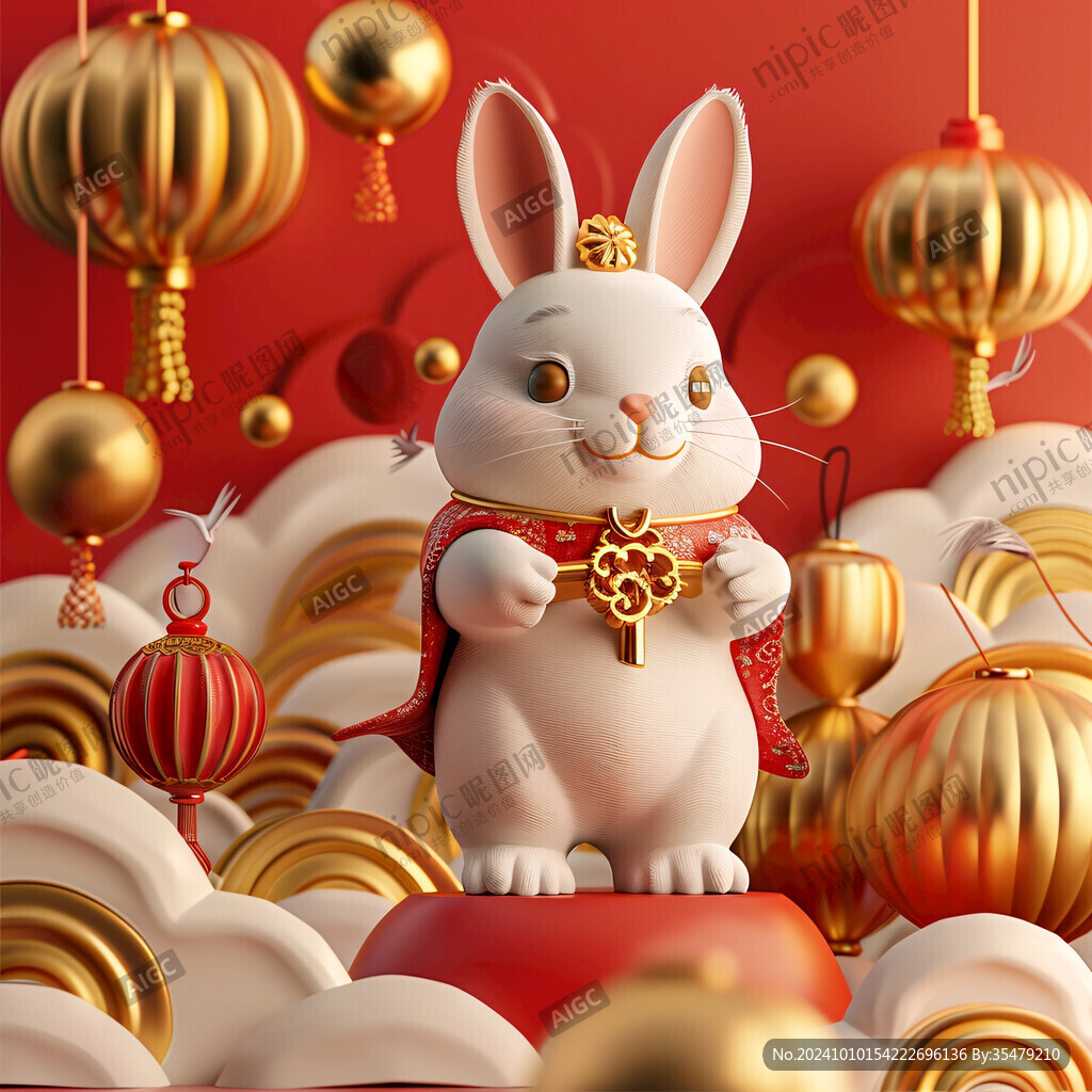 3d中秋节兔子