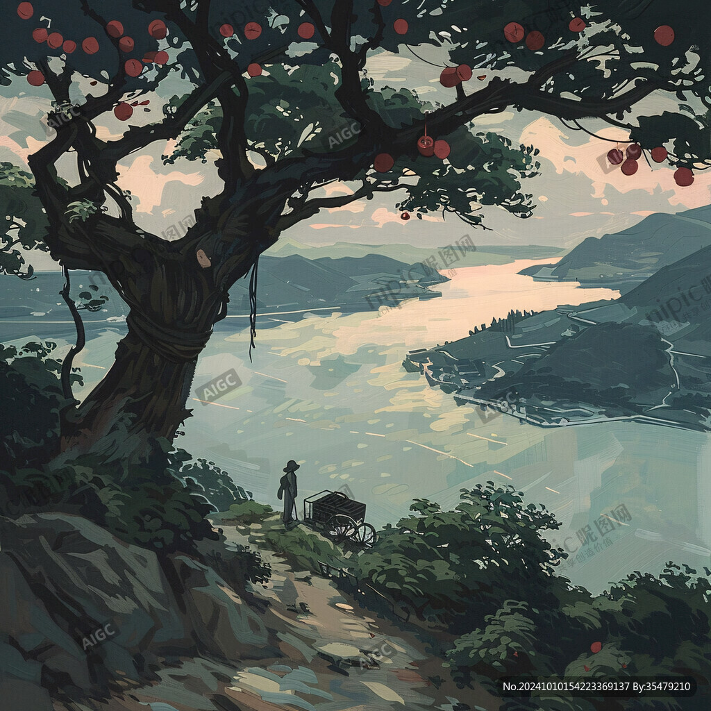 枸杞林插画
