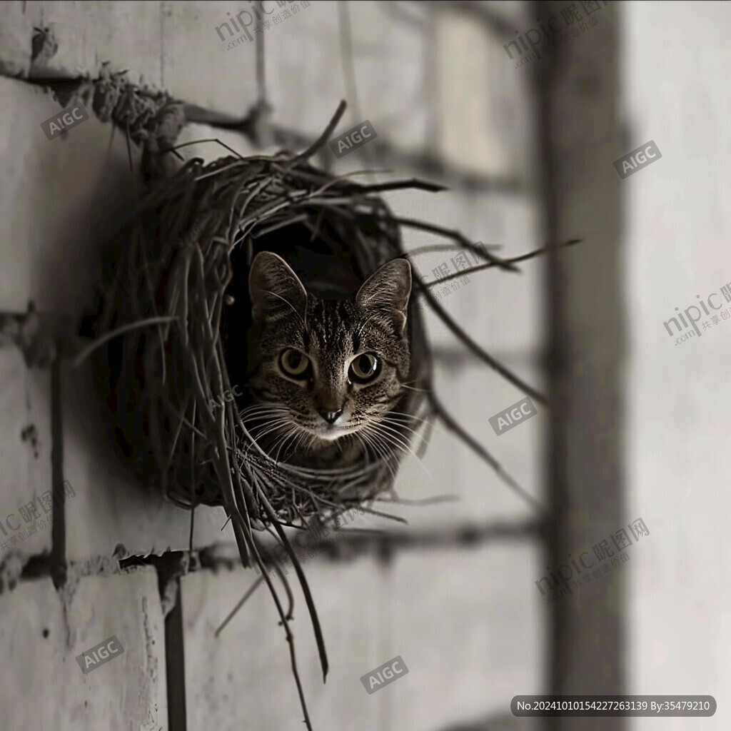 墙头上的猫咪