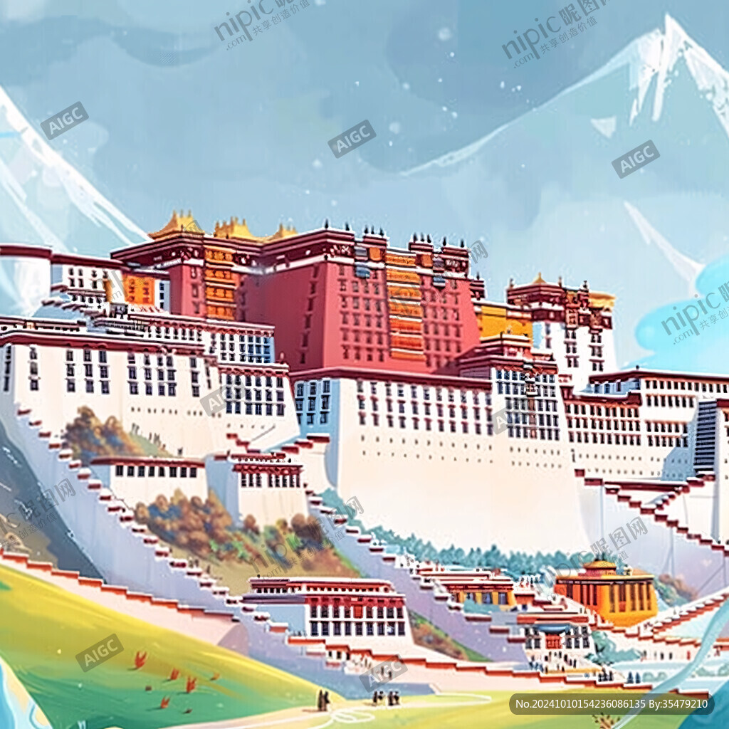 布达拉宫插画