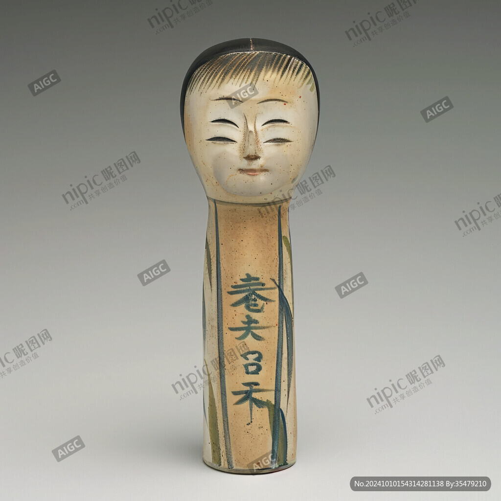 嵌人面像木杖