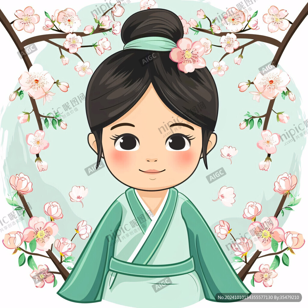 汉服卡通小女孩