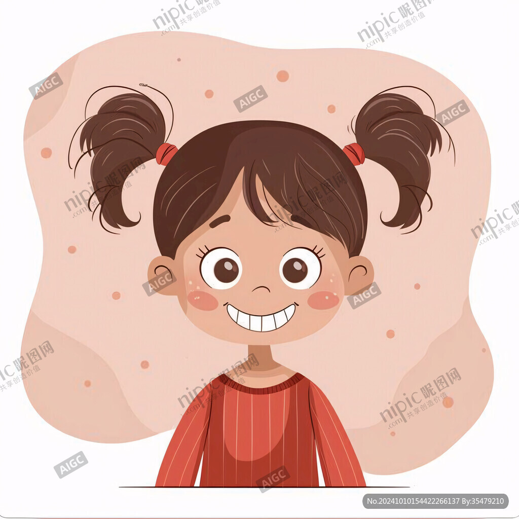 小女孩美容养颜插画