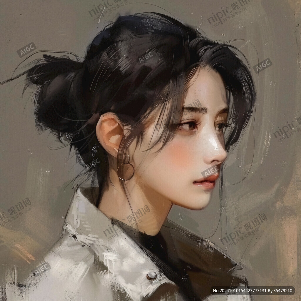 AI创作图写实人物插画 厚涂少女 板绘人像 板绘少女插画 半身头像板绘 数字肖像插画 插画半身像 写实人物绘画 女生插画绘画 人物半身插画 板 ...