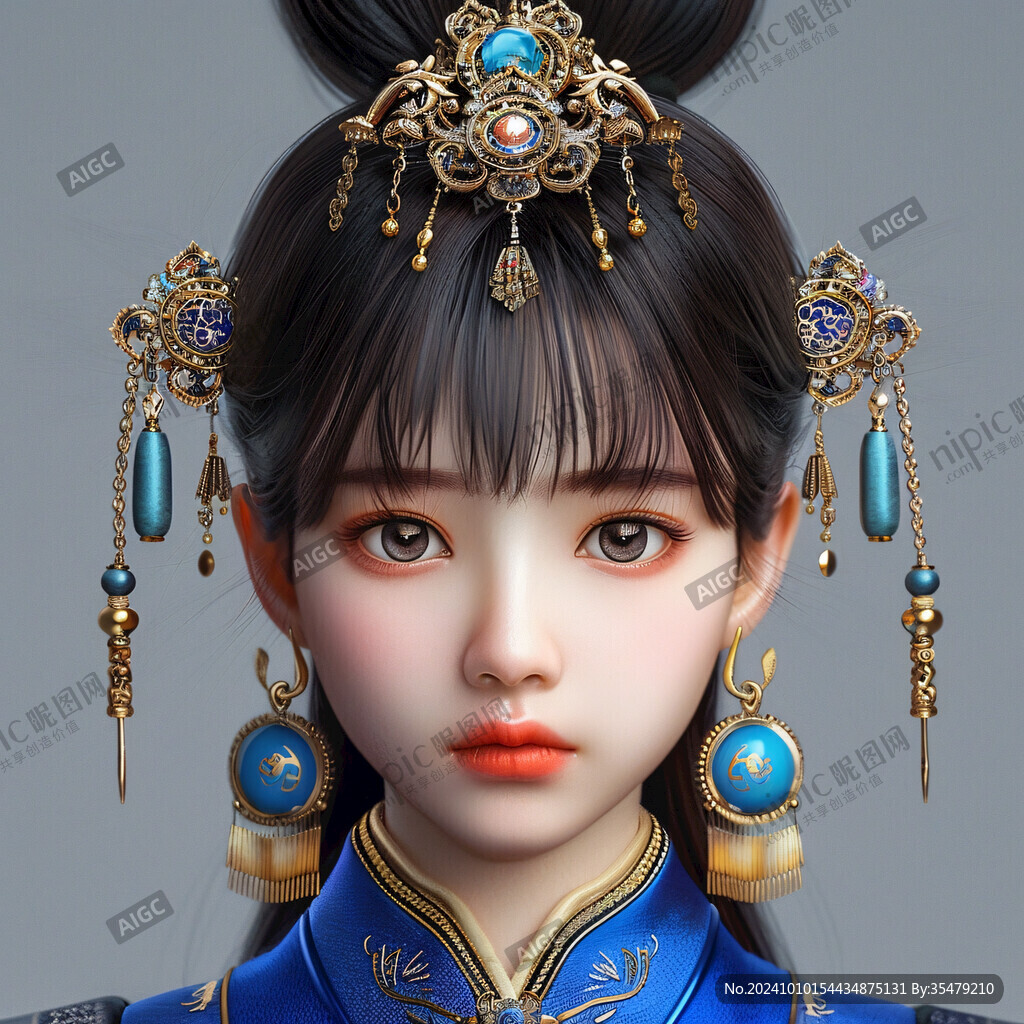 丫鬟髻少女