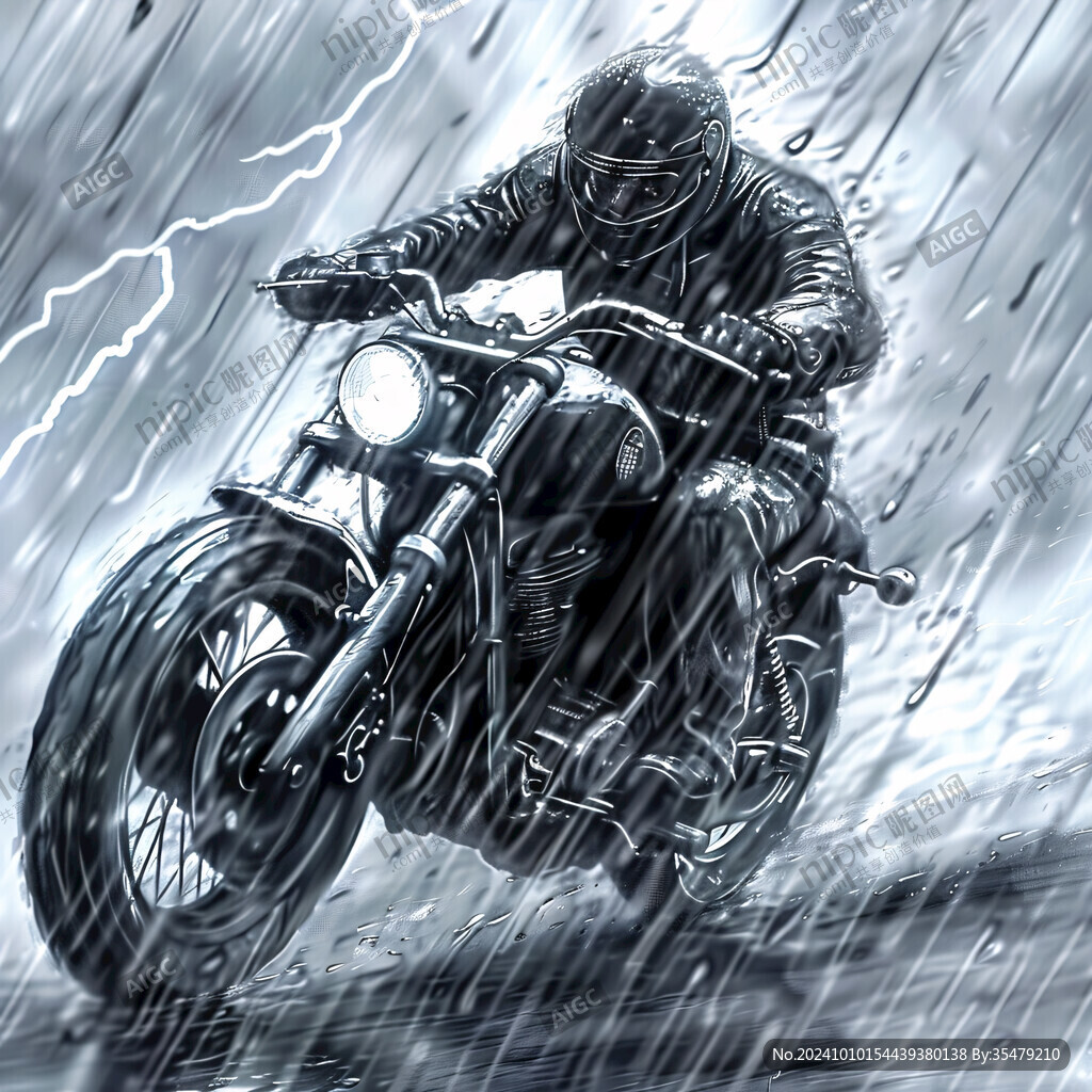 雨天摩托车