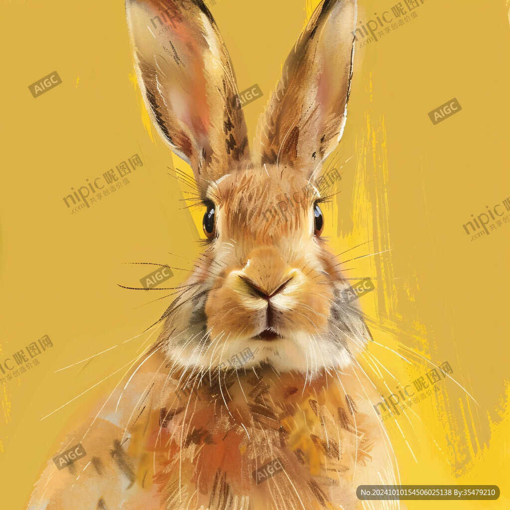 手绘兔子插画兔子