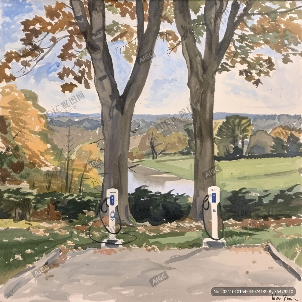 秋景水粉画