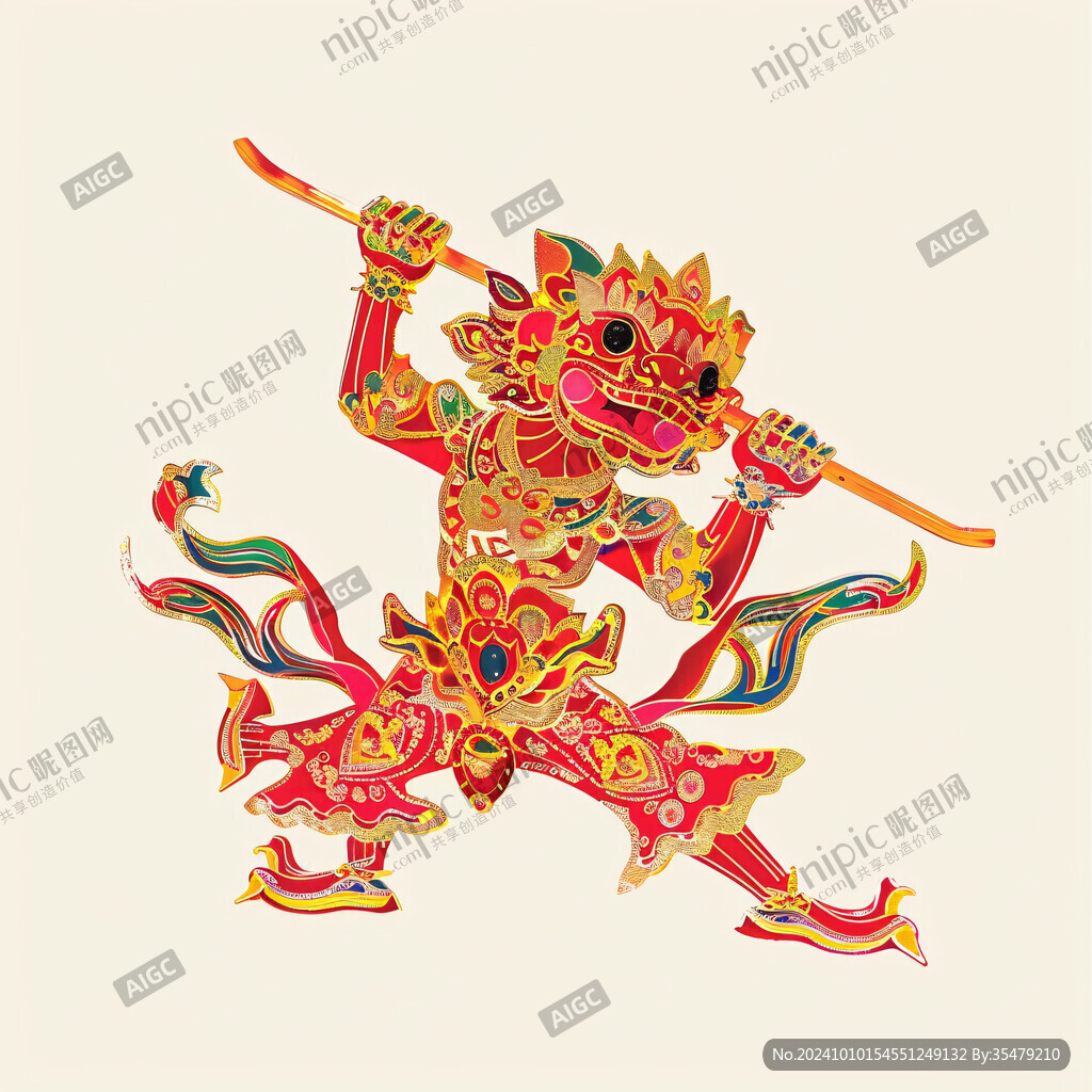 龙年卡通门神