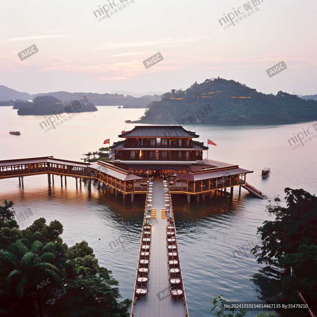 万绿湖日出