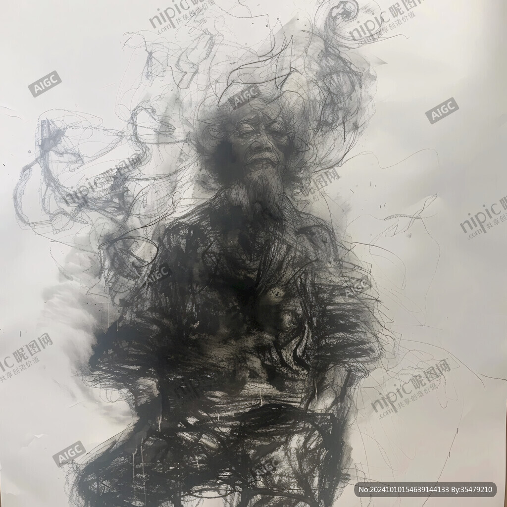 线描素描白描泼墨艺术