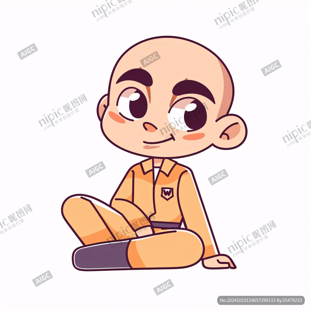 蹲坐人物卡通形象