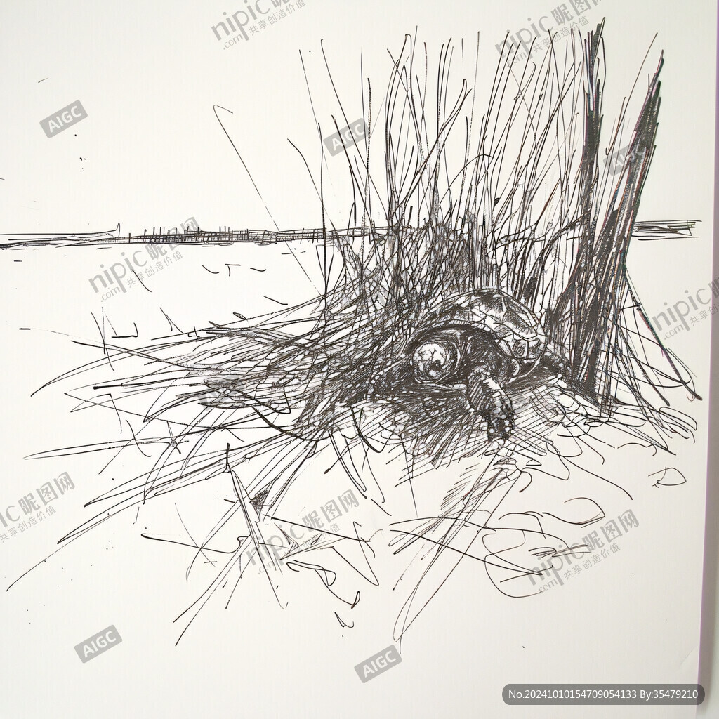钢笔画小鸟