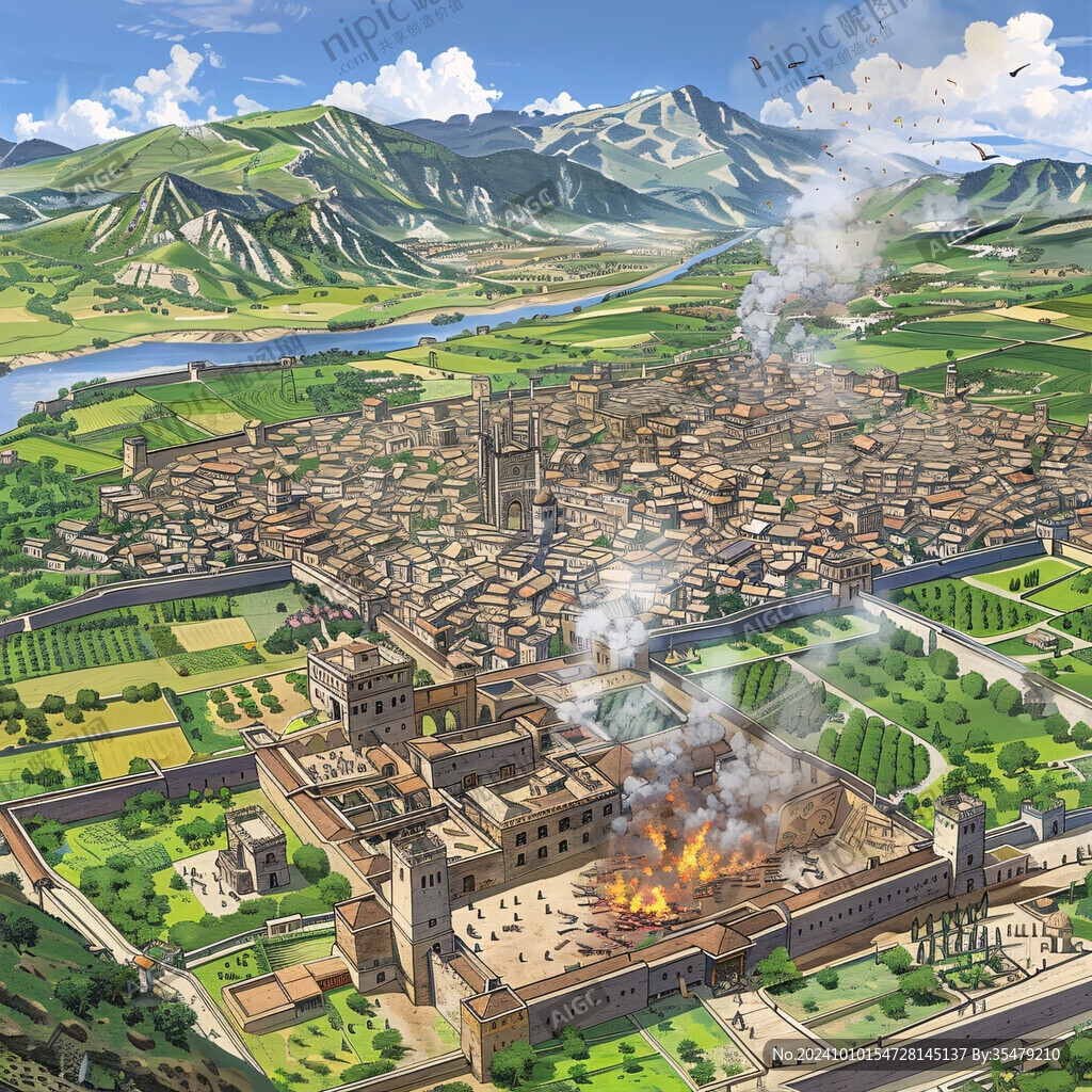 古代城市建造场景