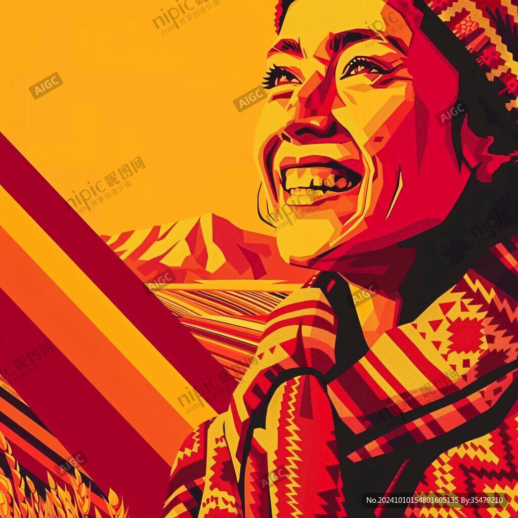 独龙族人物插画