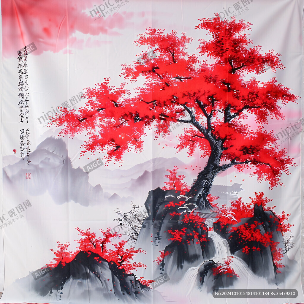 枫树苗壁画