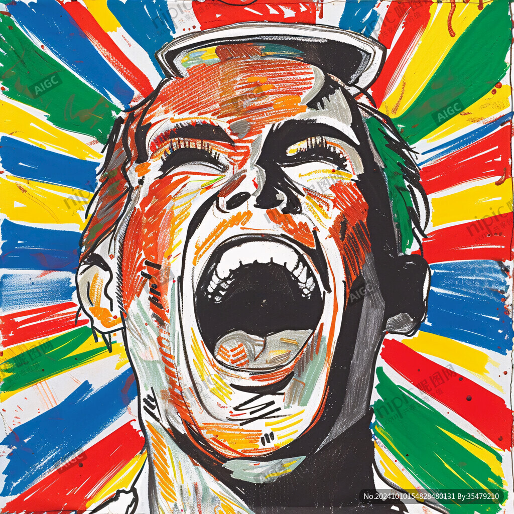 人脸色块拼接装饰画