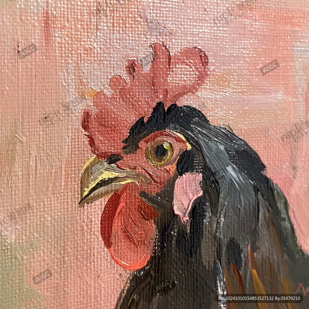 雄鸡油画