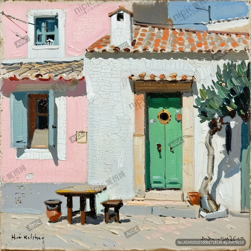 小房子油画