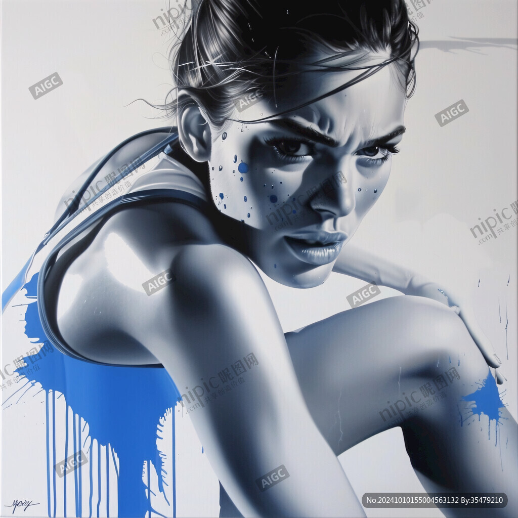 数字美女插画