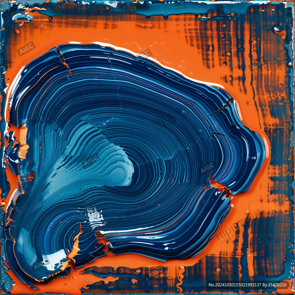 蓝色流体创意抽象画