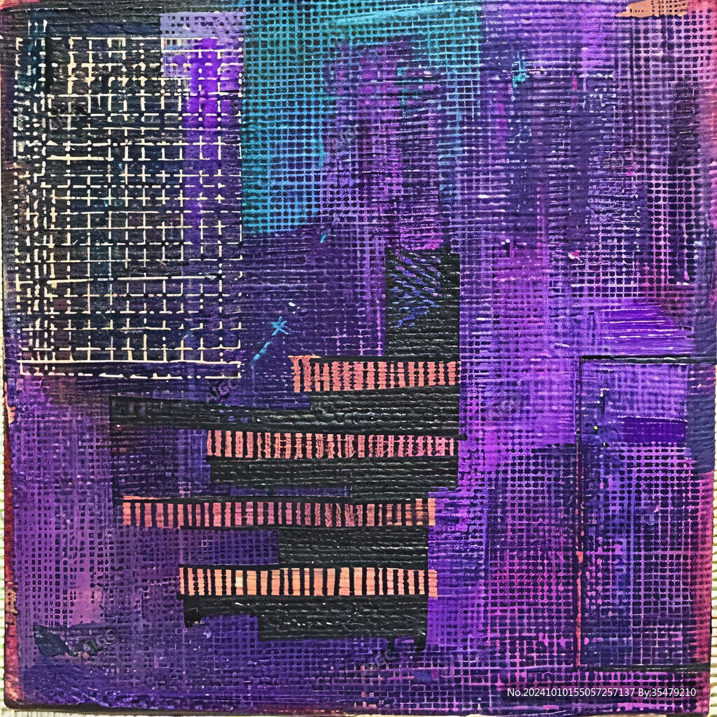 紫色抽象油画涂鸦