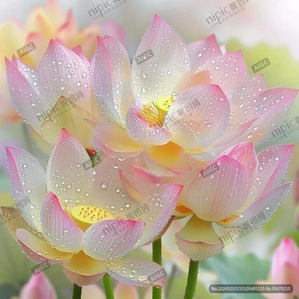 3d立体花卉荷花