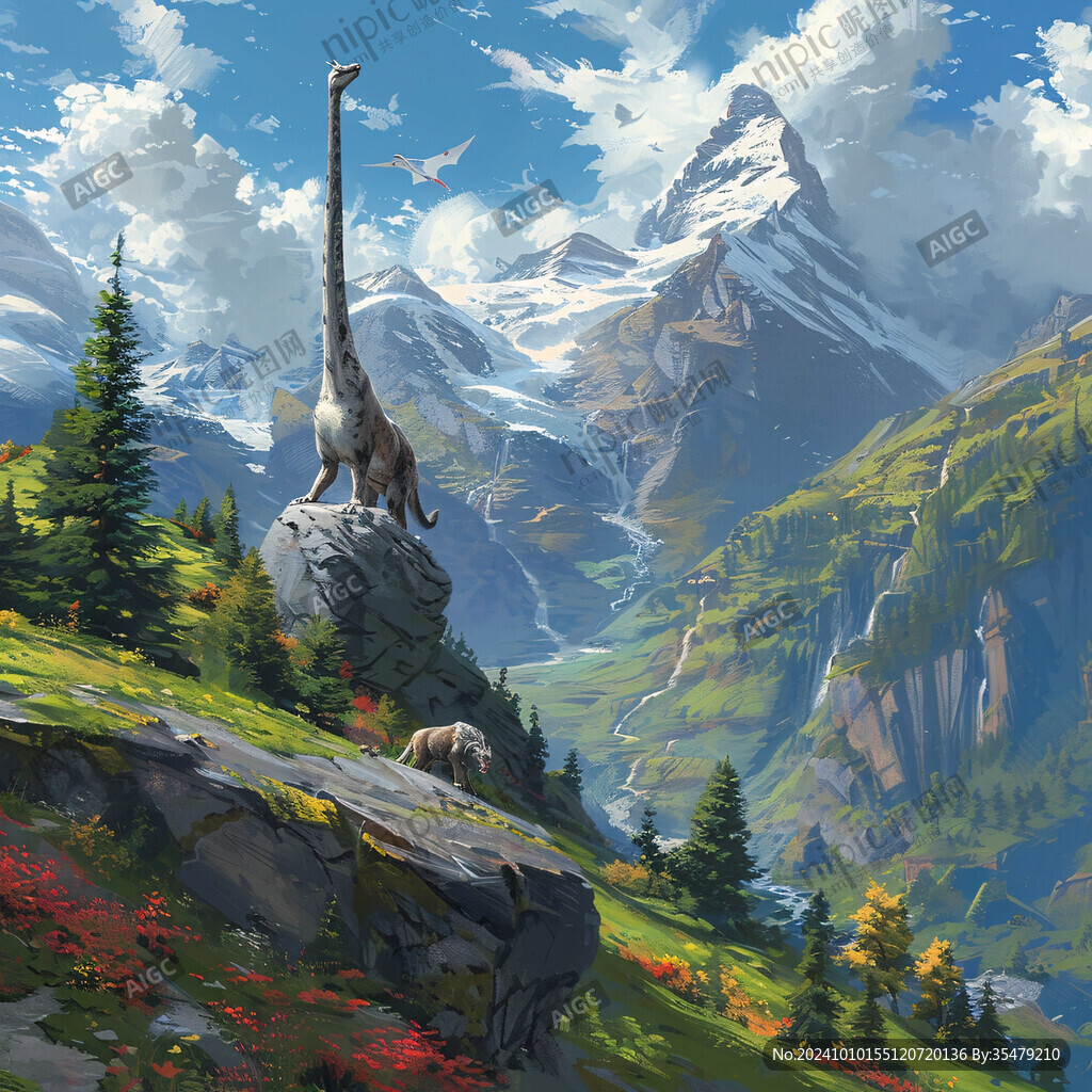 恐龙户外插画