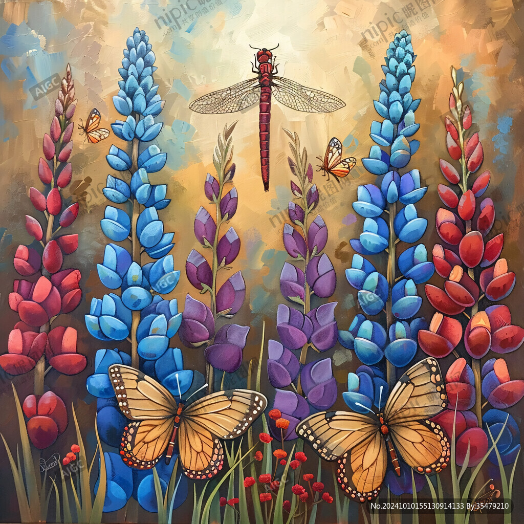 绘画作品蜻蜓插画