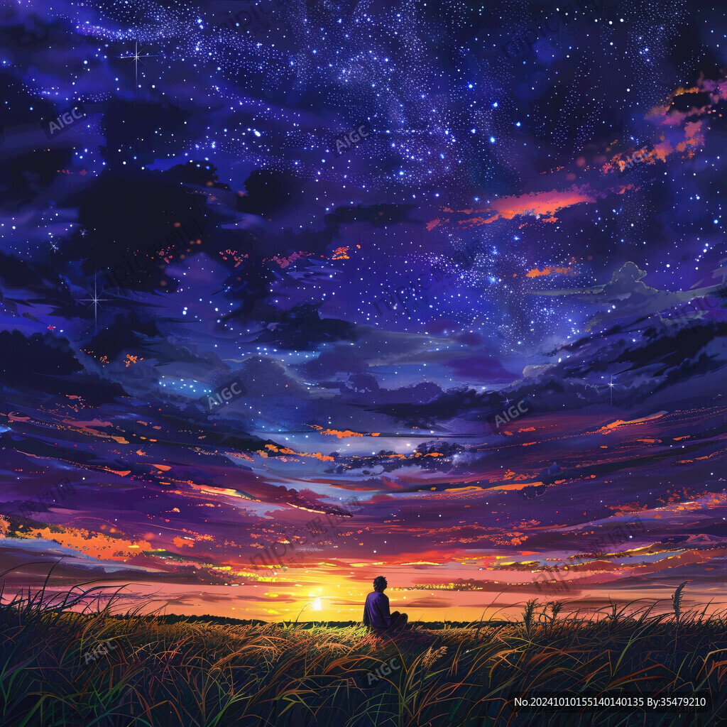 浪漫星空插画
