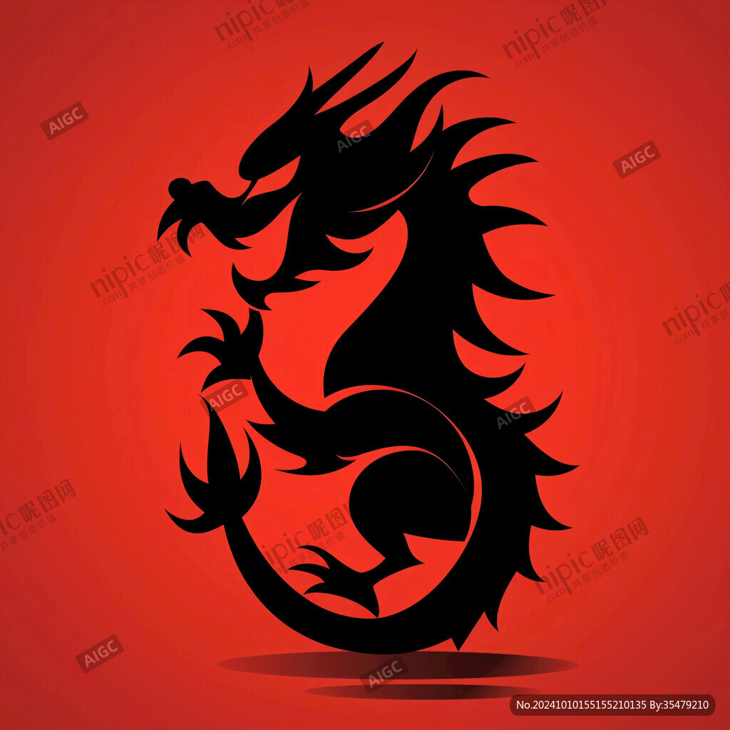 圆形龙中国龙卡通龙