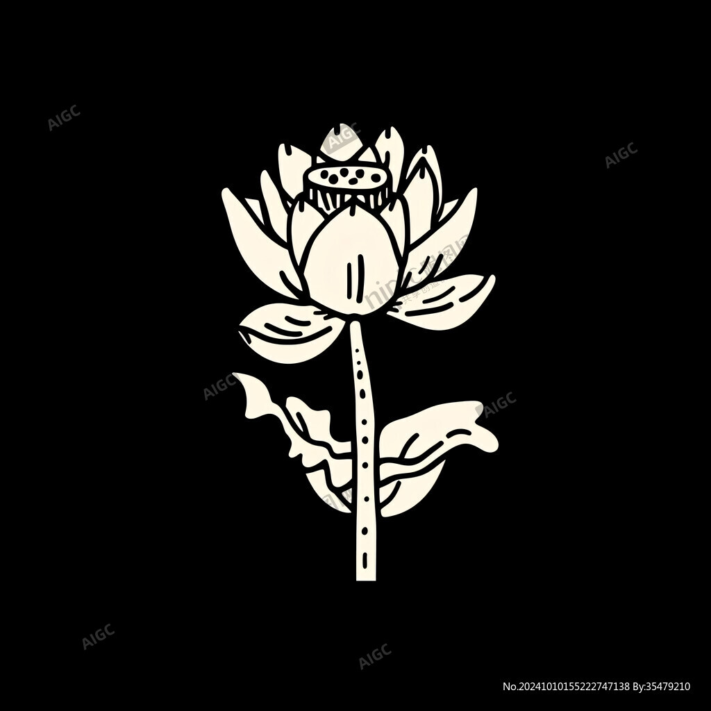 莲花烫金素材