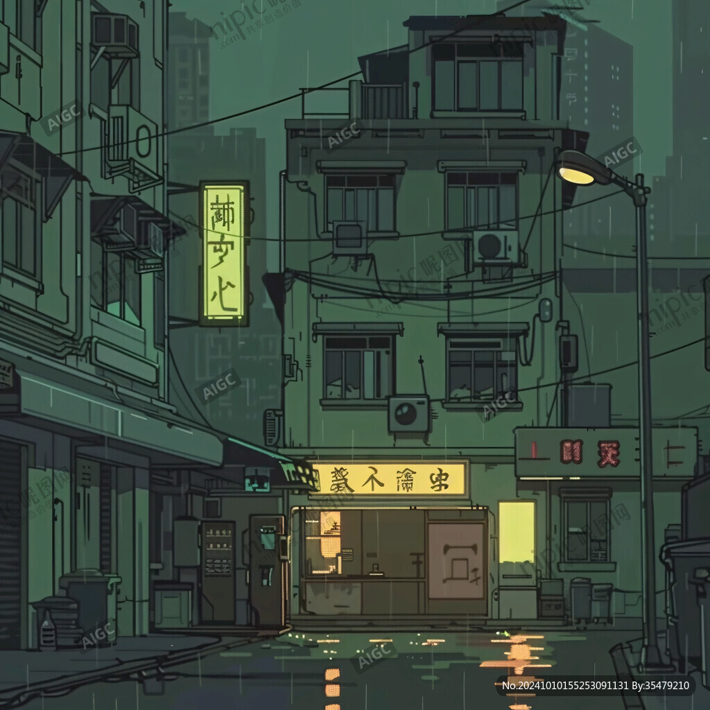 街边小店插画