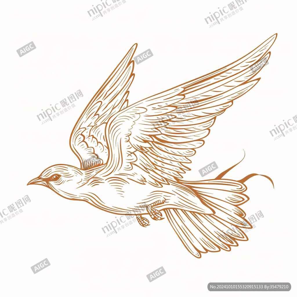 麻雀手绘插画