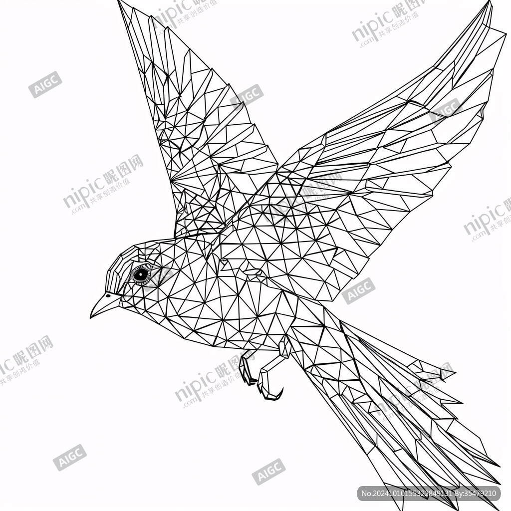 燕子线描图