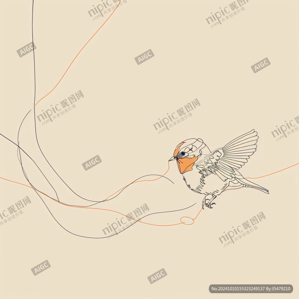 小鸟线条图