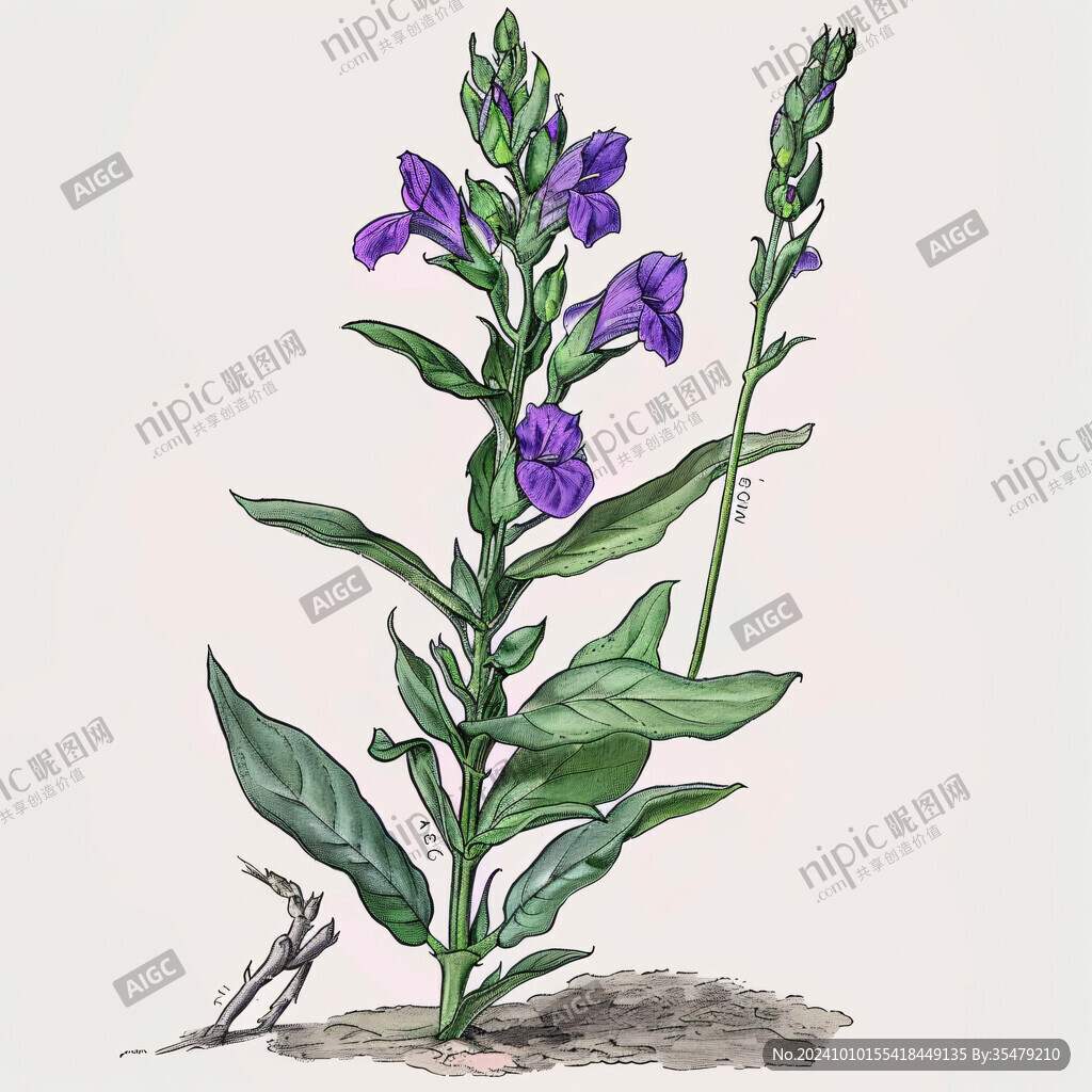 手绘夏枯草
