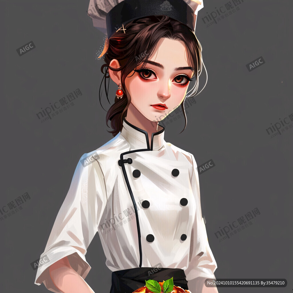 女厨师插画
