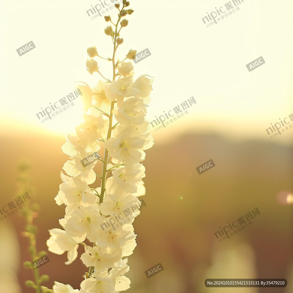 光影白色花朵