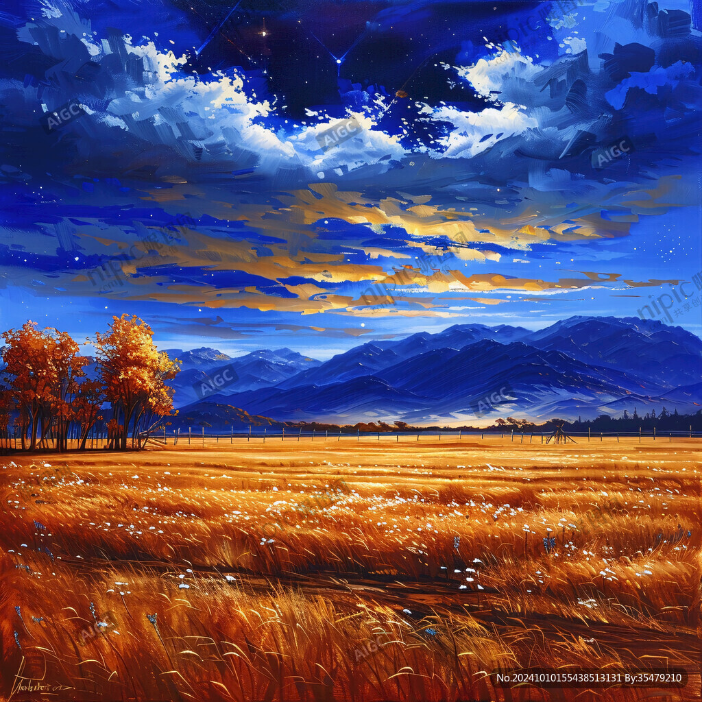唯美风景油画素材