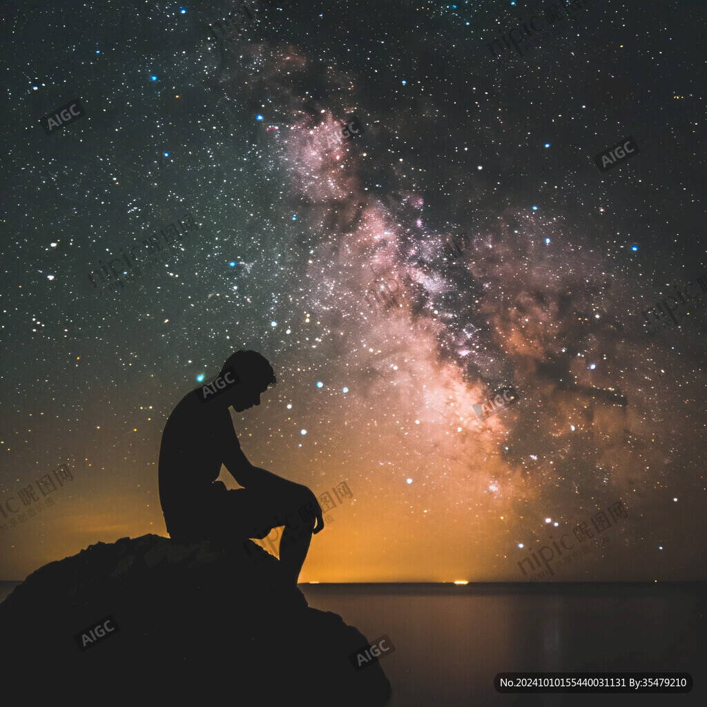 星辰大海男孩背影