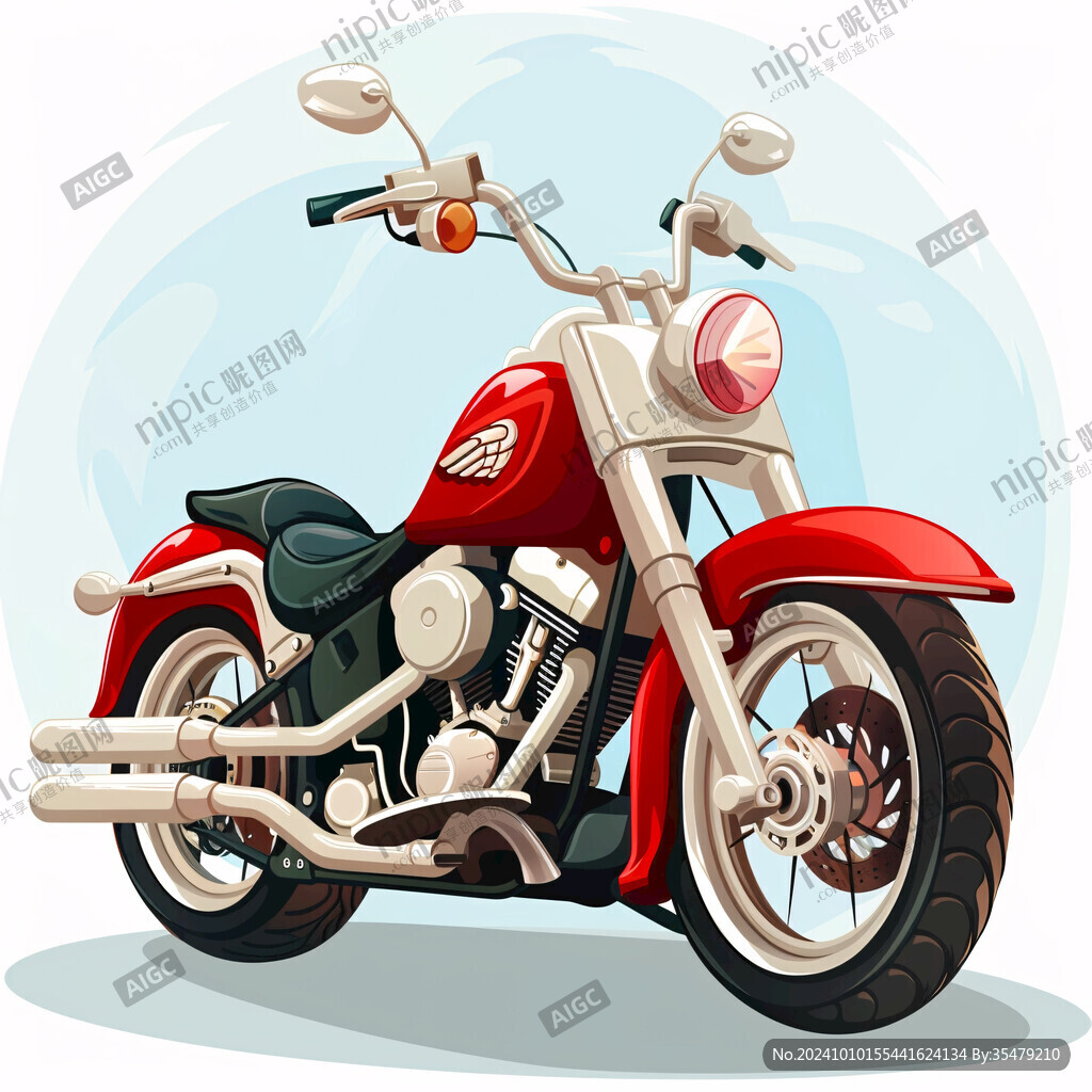 手绘摩托车