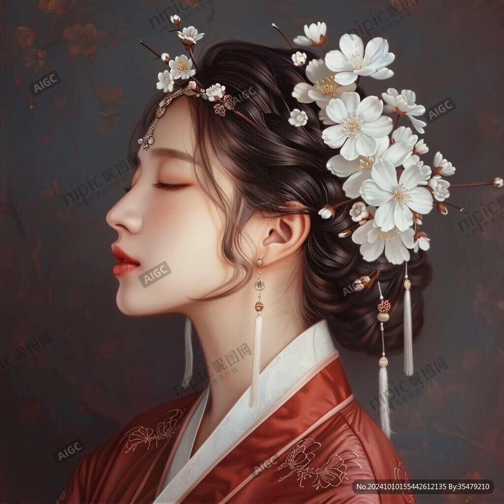 宫廷美女人物插画