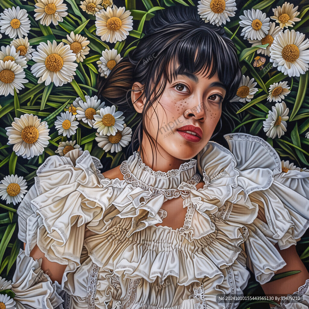 雏菊少女插画