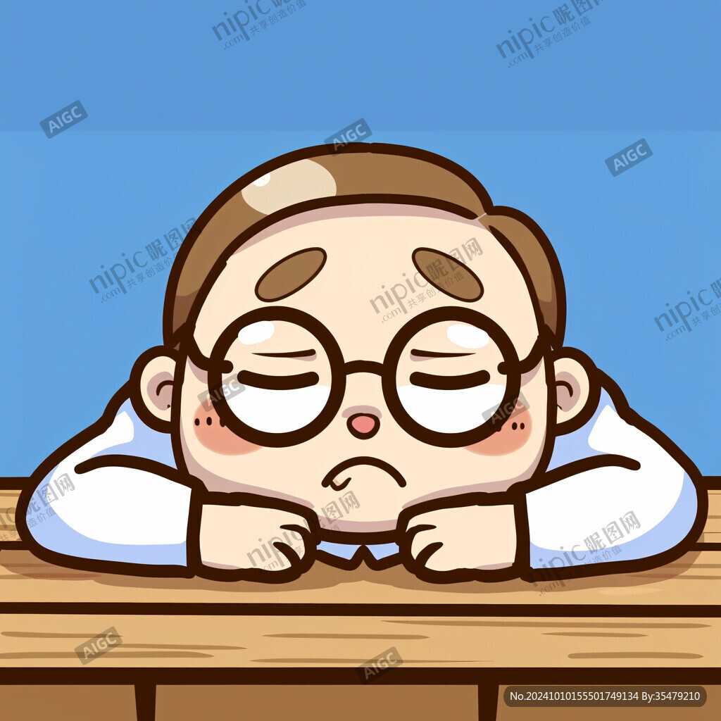 卡通瞌睡娃娃瞌睡男孩