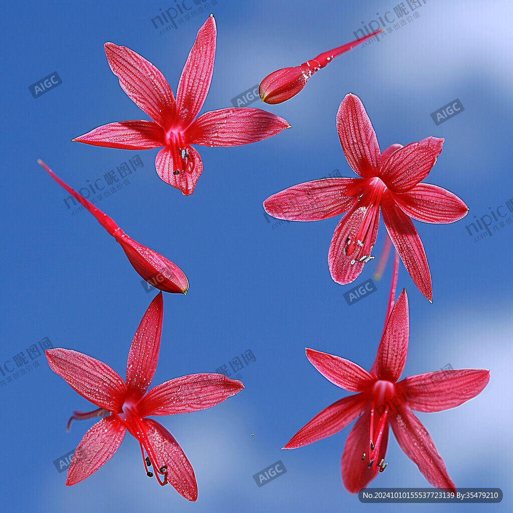 3d红色花