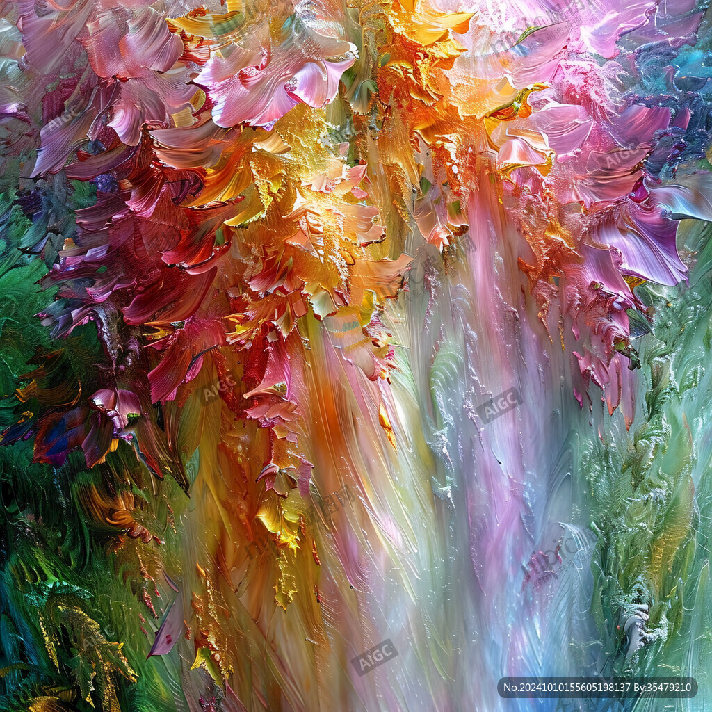 梦幻花朵油画艺术画