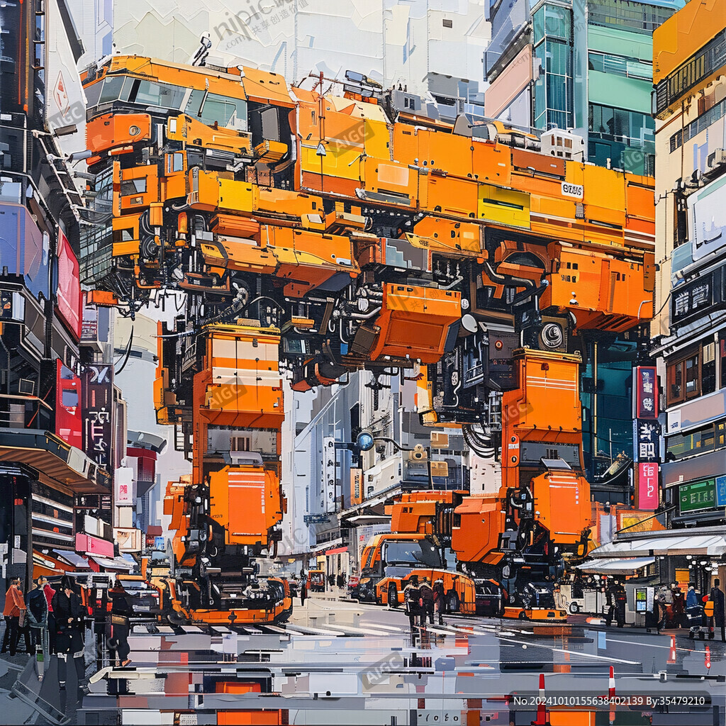 场景赛博插画