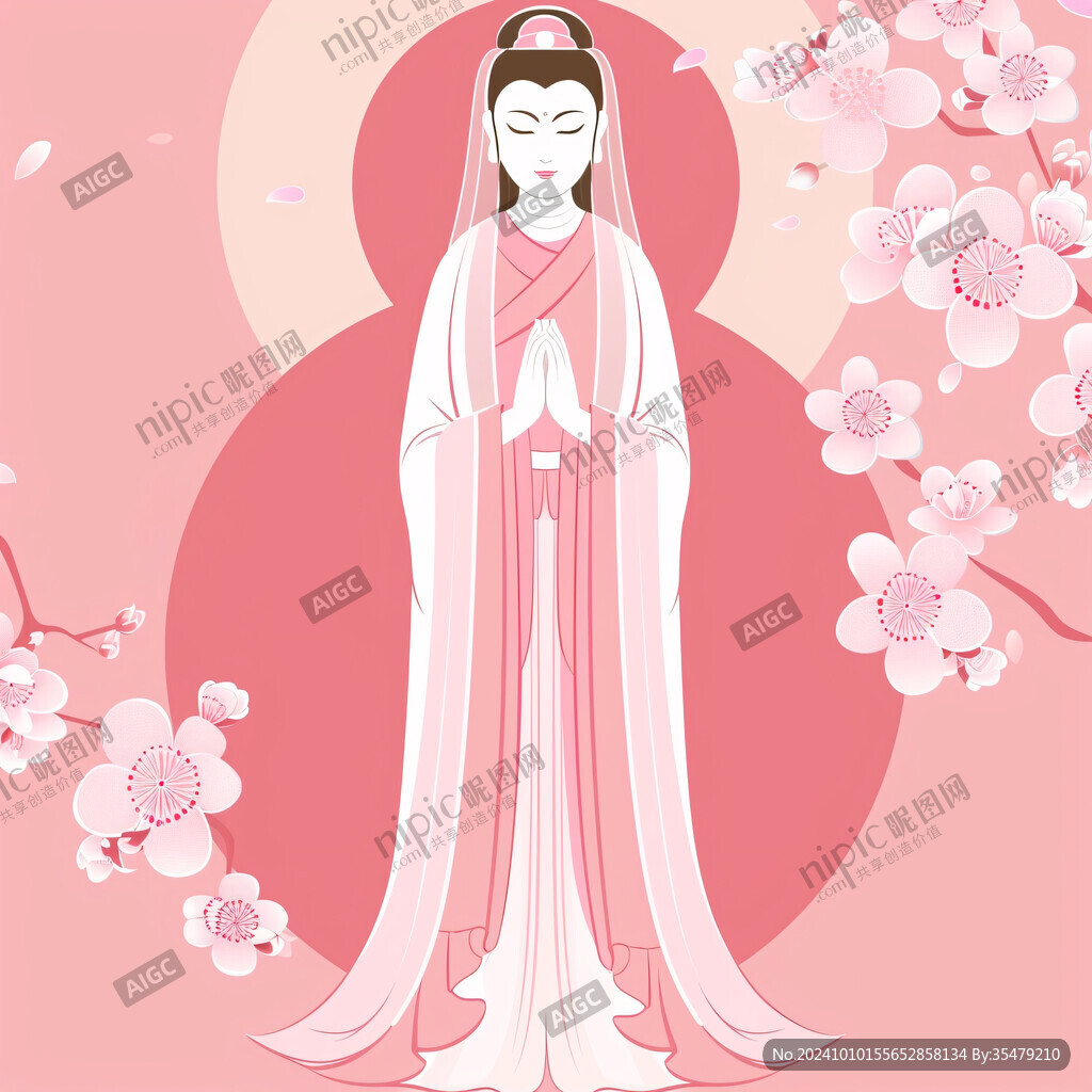 桃花仙子花神插画