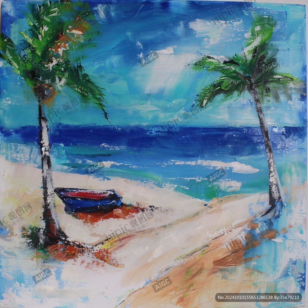 海滩风景画